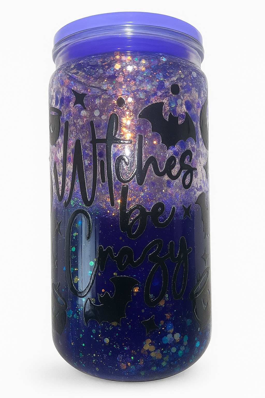 Witches Be Crazy Glow in the Dark Purple Glitter Lava Cup