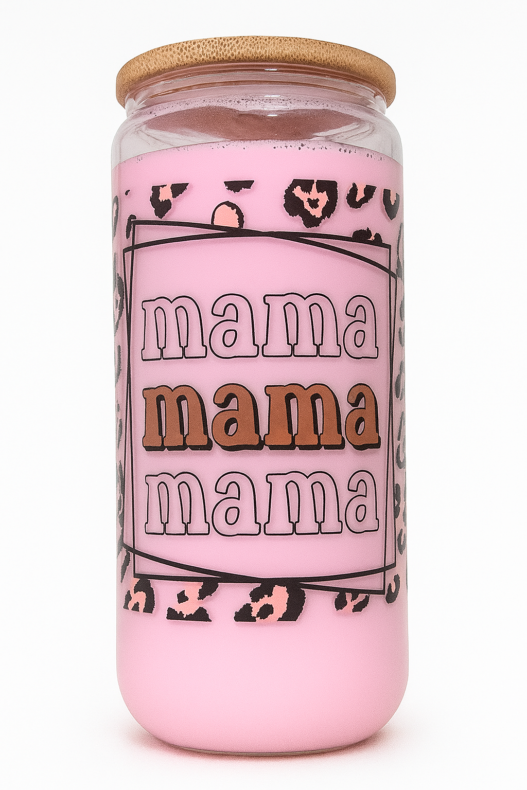 Mama Cheetah Print Strawberry Milk Cup