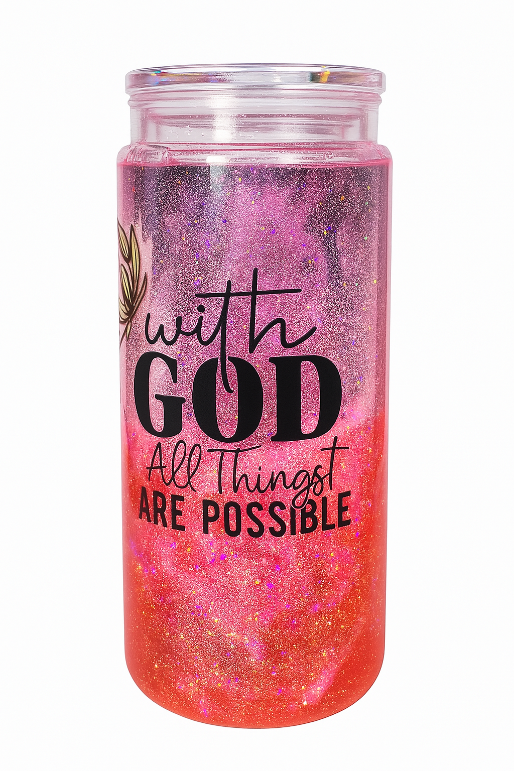 With God All Things Are Possible Pink Lava Cup