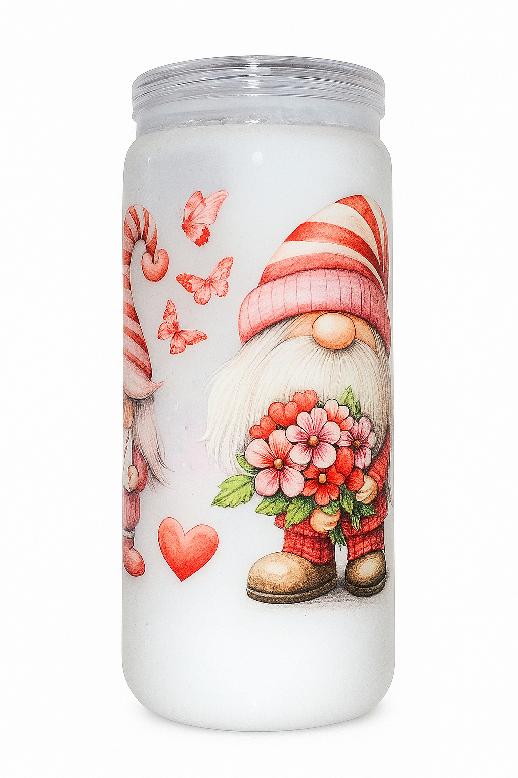 Gnome White Glitter Lava Cup