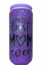 Best Mom Ever Cup with Nutrition Facts Purple Snow globe Cup