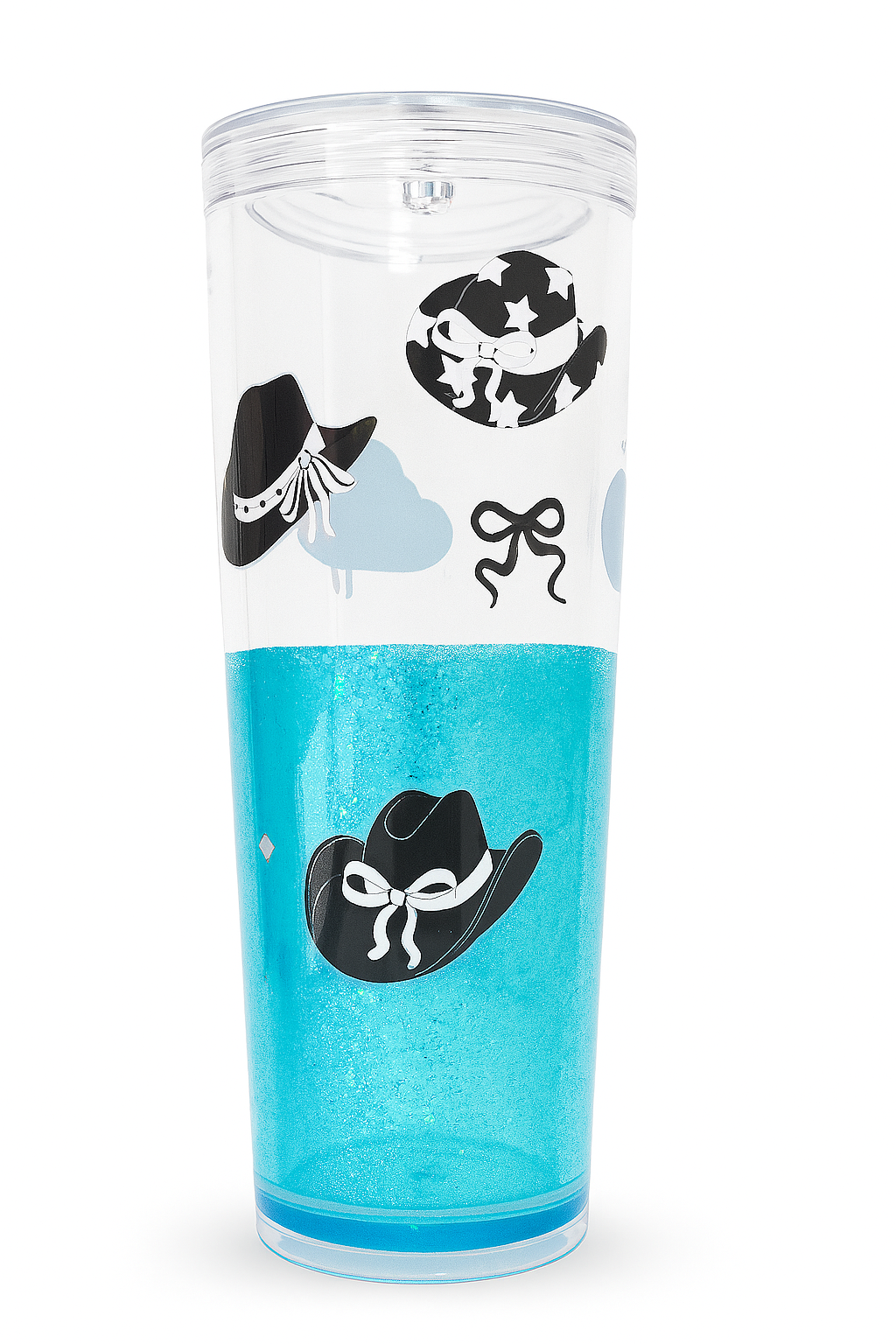 Cowboy Hat and Bow Glitter Lava Tumbler