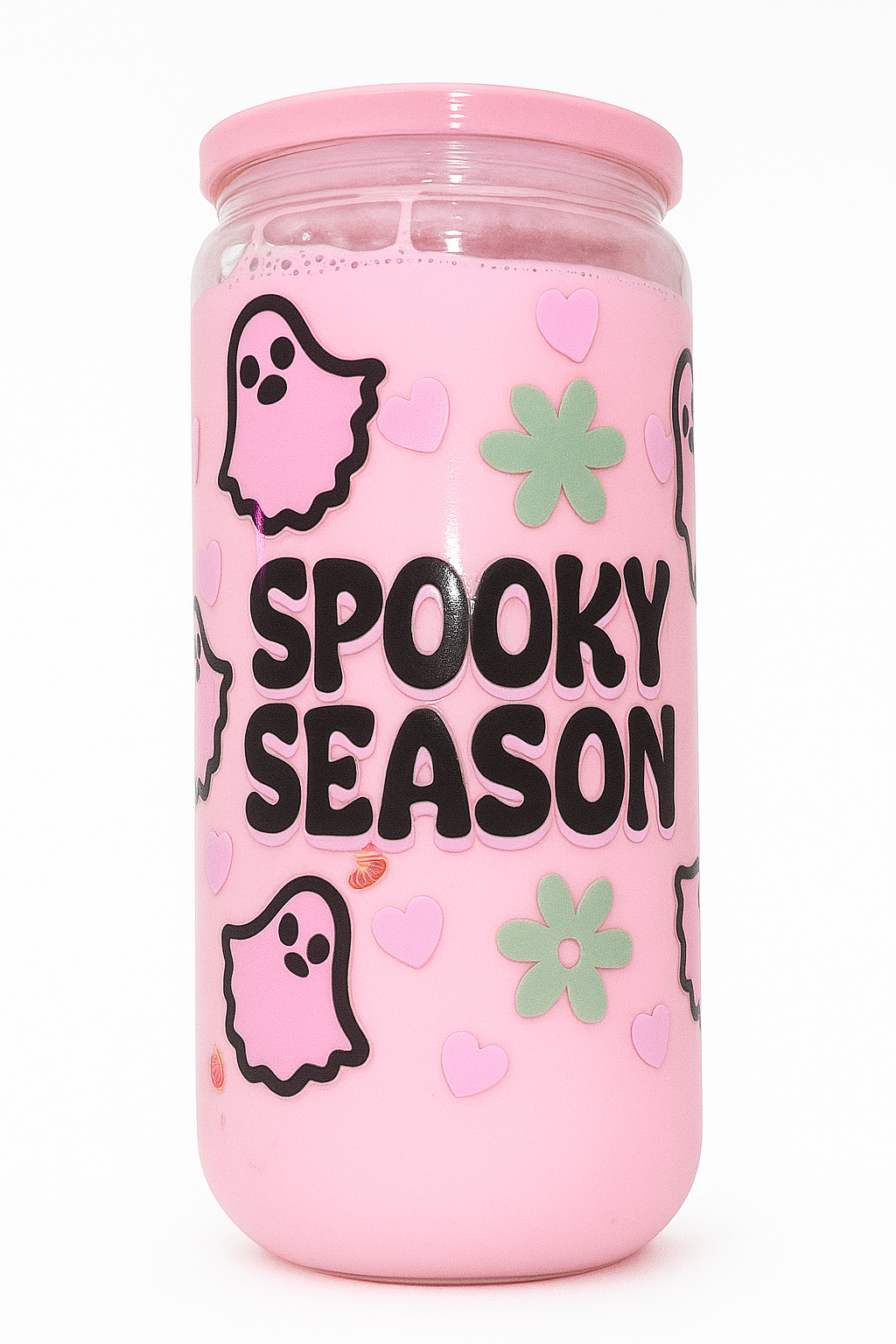 Spooky Season Ghost Strawberry Milk Cup