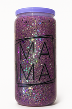 Mama Purple Glitter Snow Globe Cup