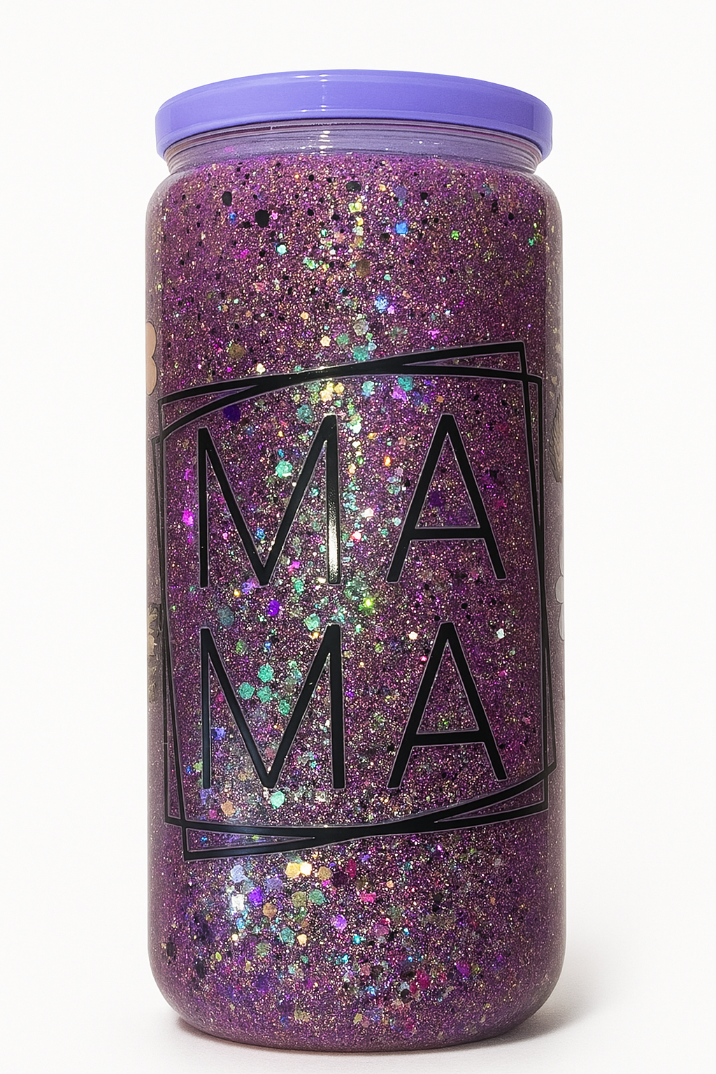 Mama Purple Glitter Snow Globe Cup