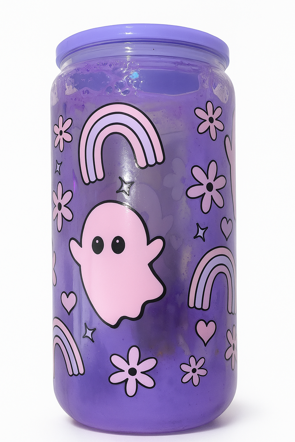 Ghost Glow in the Dark Purple Glitter Cup