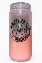 Let Your Light Shine Before Others Pink Glitter Lava Cup