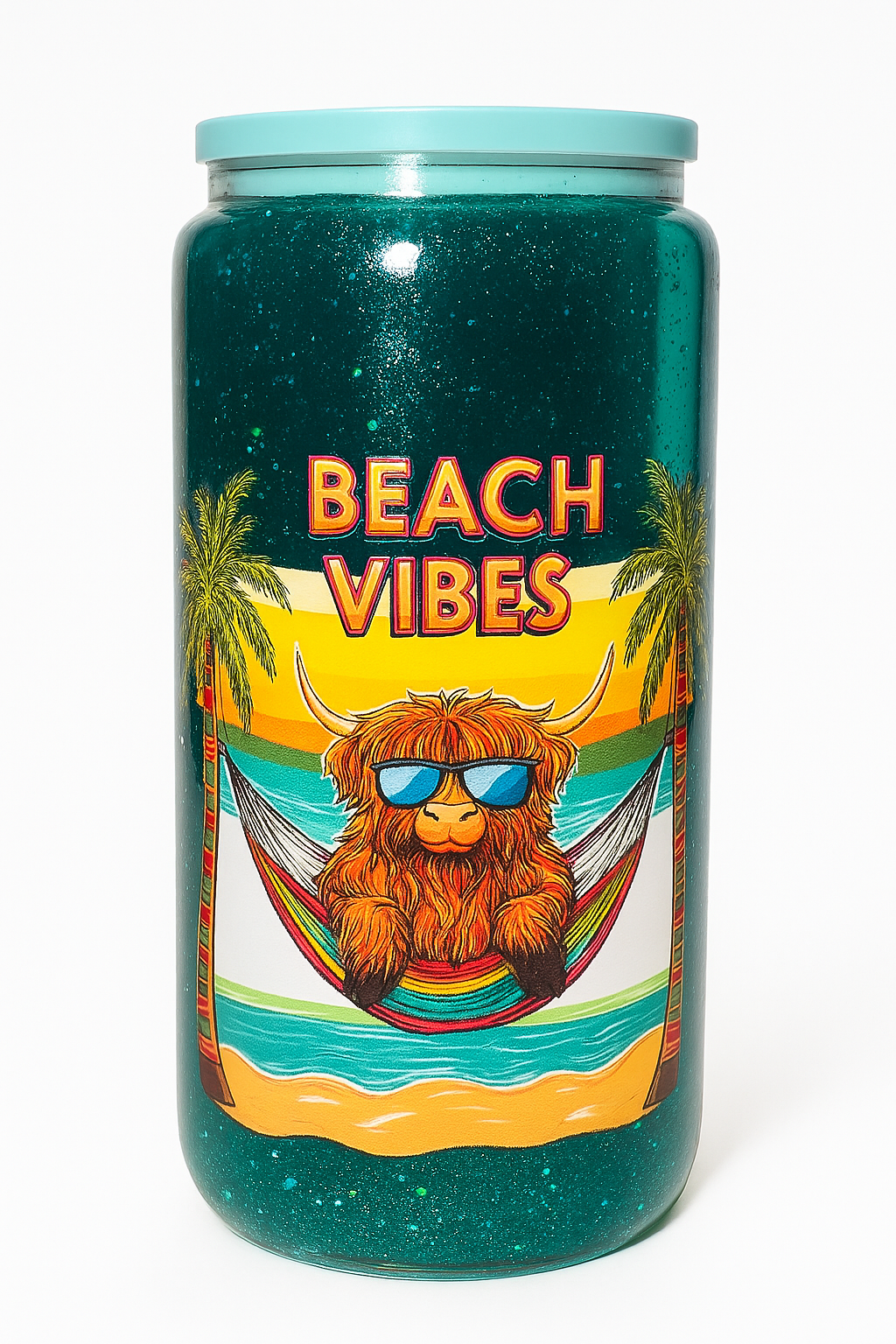 Beach Vibes Highland Cow Lava Cup
