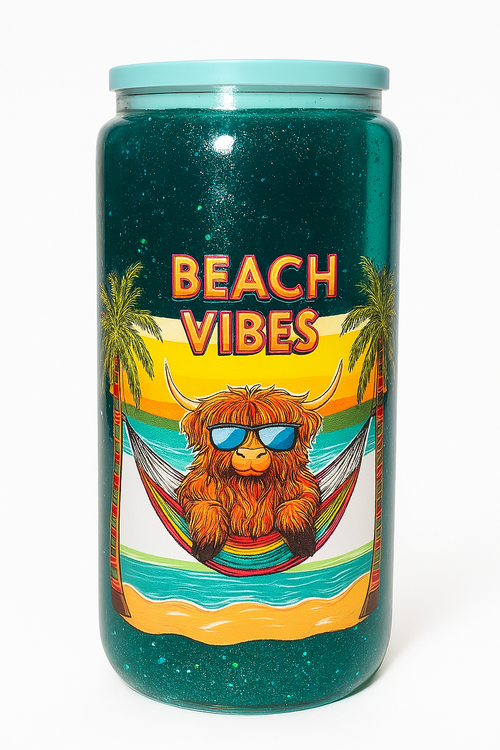 Beach Vibes Highland Cow Lava Cup