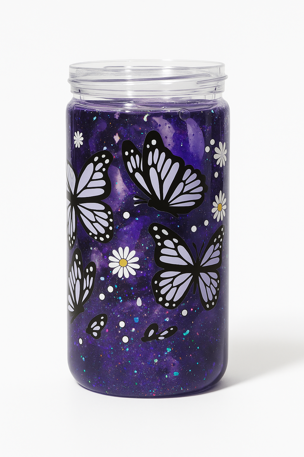 Purple Butterfly Lava Drip Tumbler