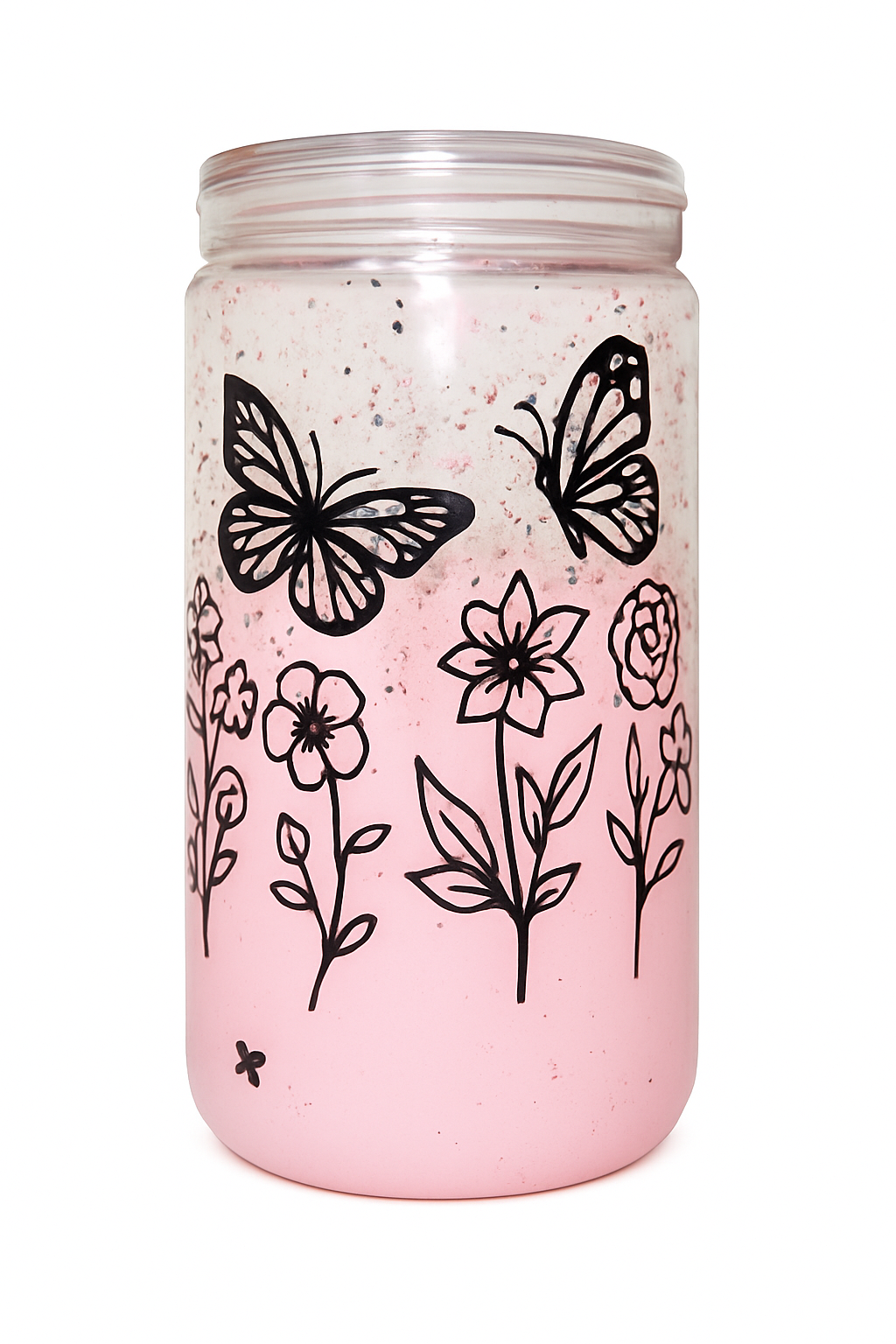 Butterfly and Flower Pink Lava Cup