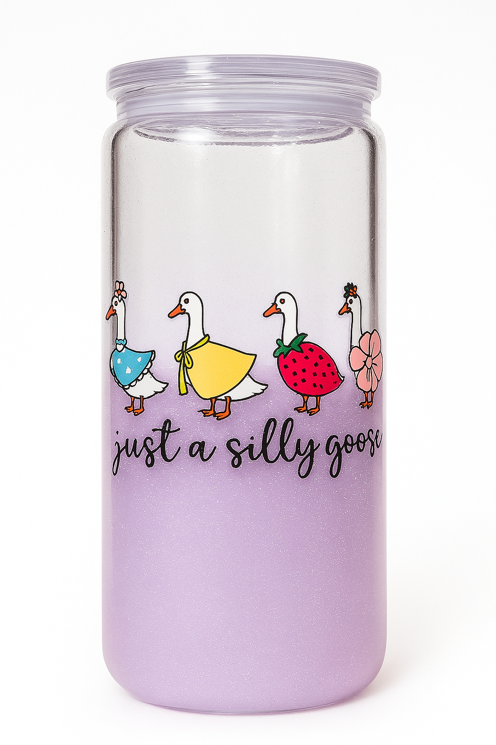 Just A Silly Goose Pink Glitter Lava Cup